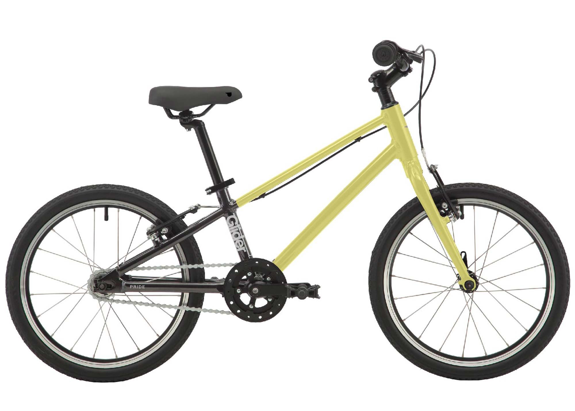 Велосипед 18" PRIDE GLIDER 18 (2026) Yellow-Gray