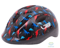 Шлем детский Green Cycle Dino размер 48-52см черный/красный/синий лак