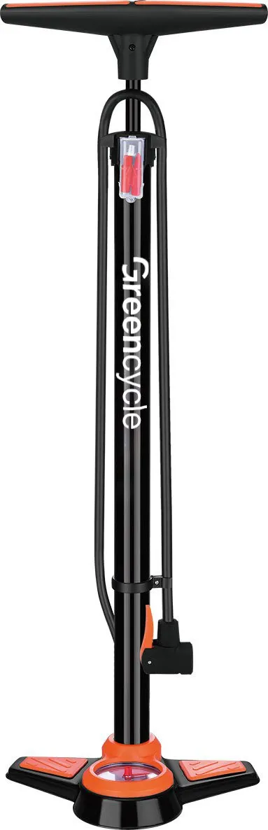 Підлоговий насос Green Cycle GPF-005 сталевий корпус, з манометром, Presta+Schrader, 160 psi